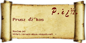 Prusz Ákos névjegykártya